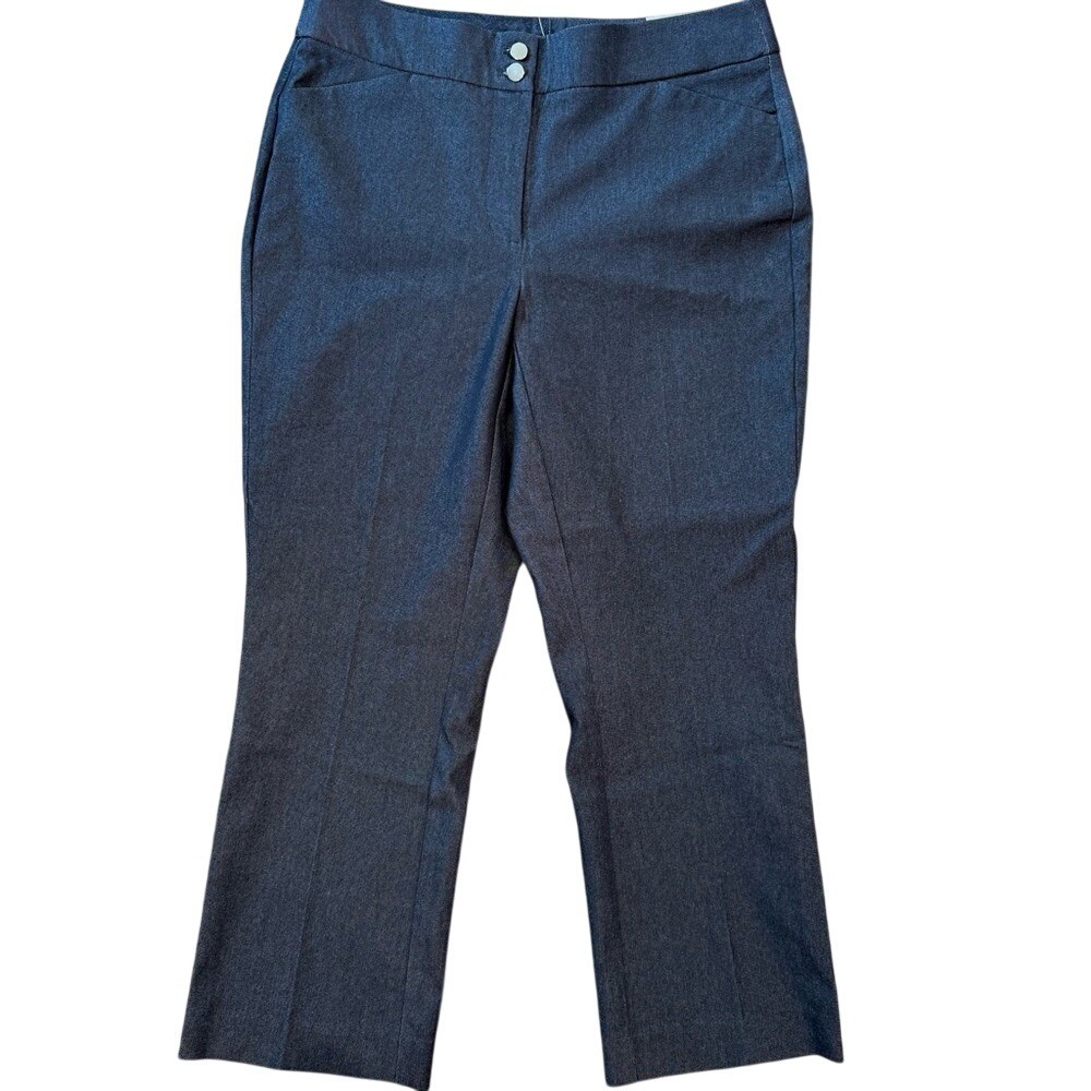 Chicos Straight Leg Secret Stretch Blue Garfield Rinse Crop Pants Wm's Small NWT